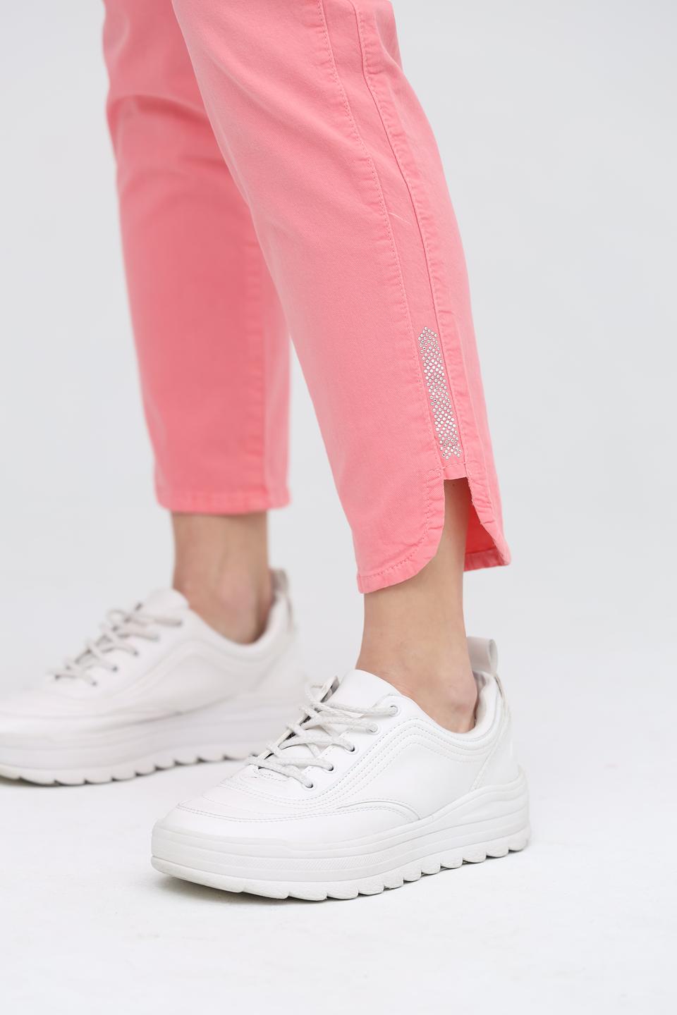 Брюки Angels розовые с разрезами