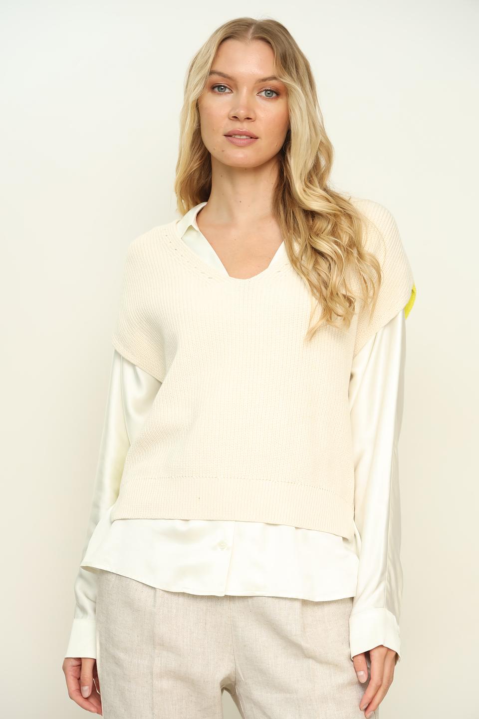 Жилет Taifun вязаный с лаймовым акцентом