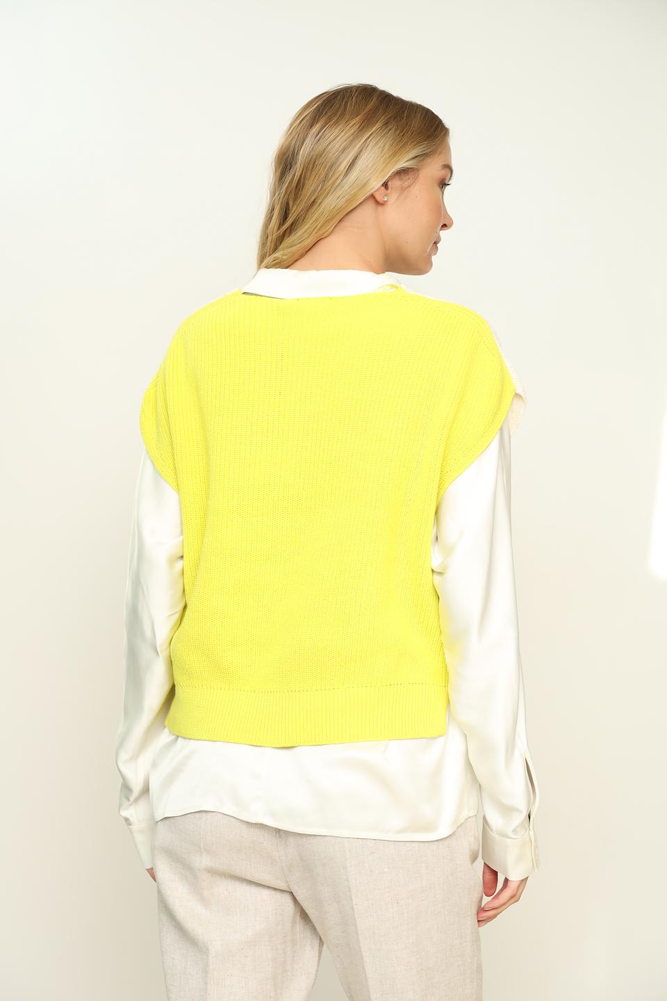 Жилет Taifun вязаный с лаймовым акцентом