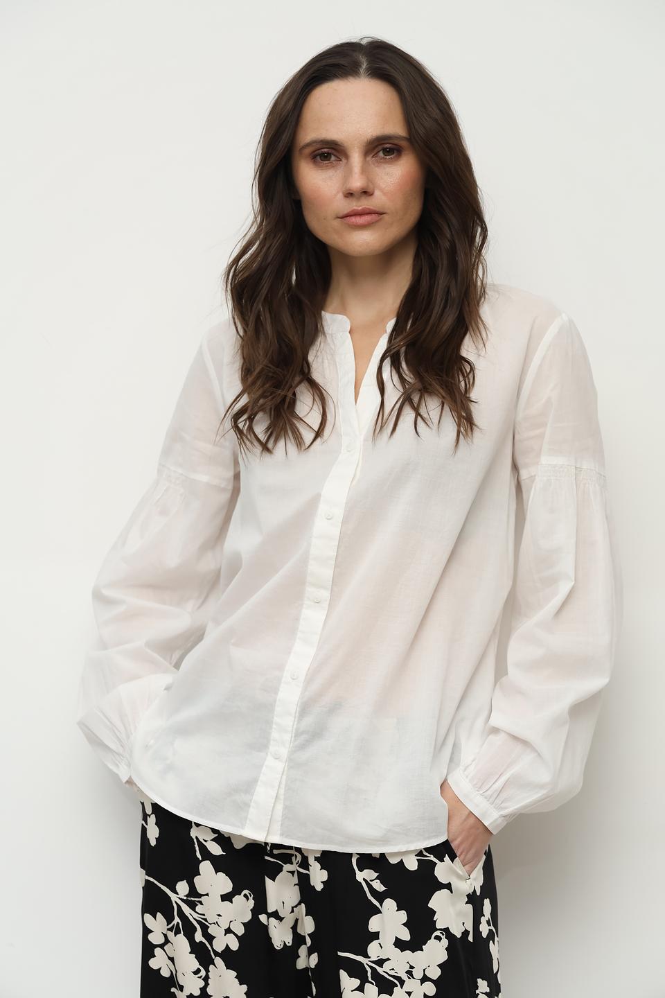 Блуза Taifun женская белая с рукавами-фонариками