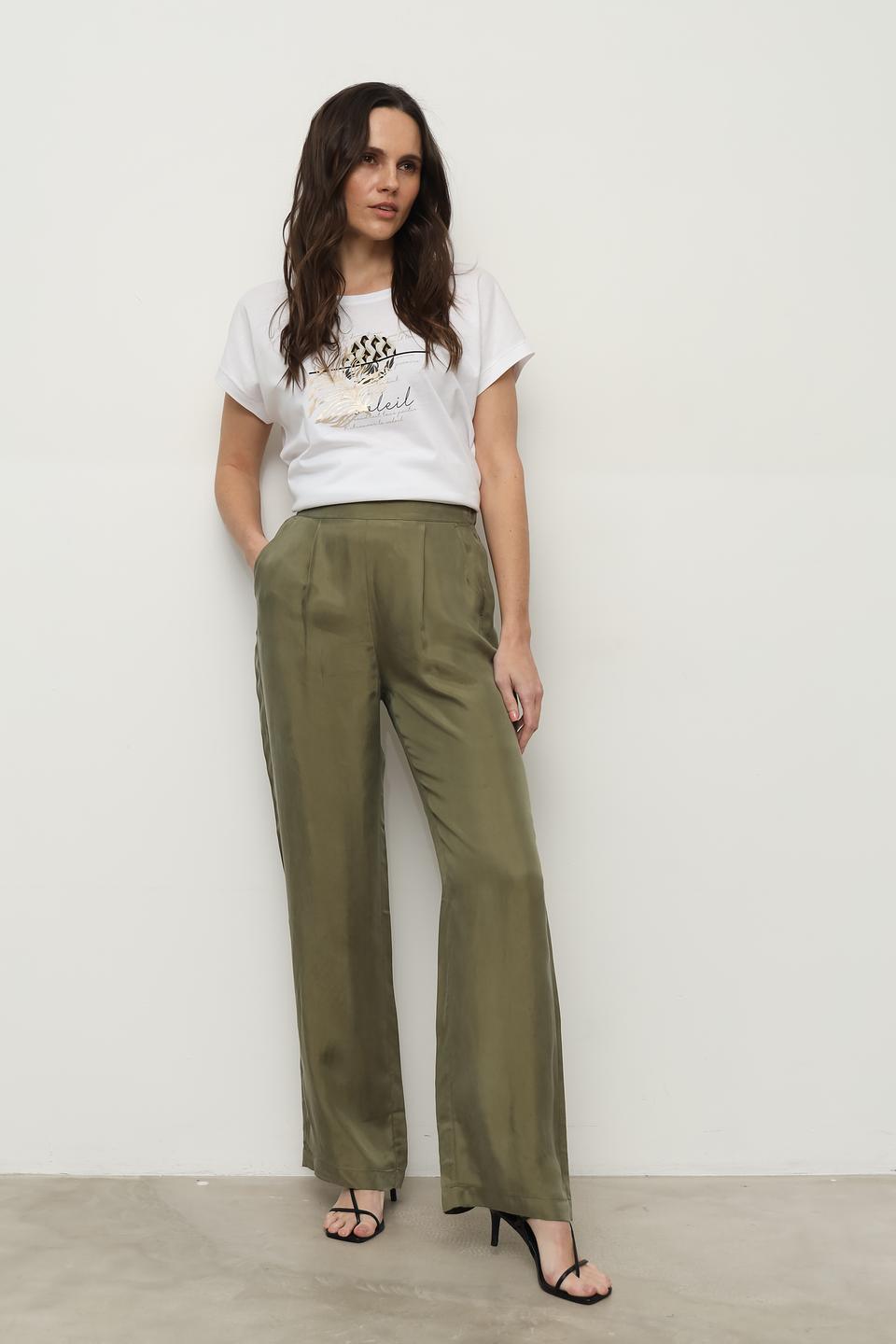 Брюки Catnoir оливковые широкие