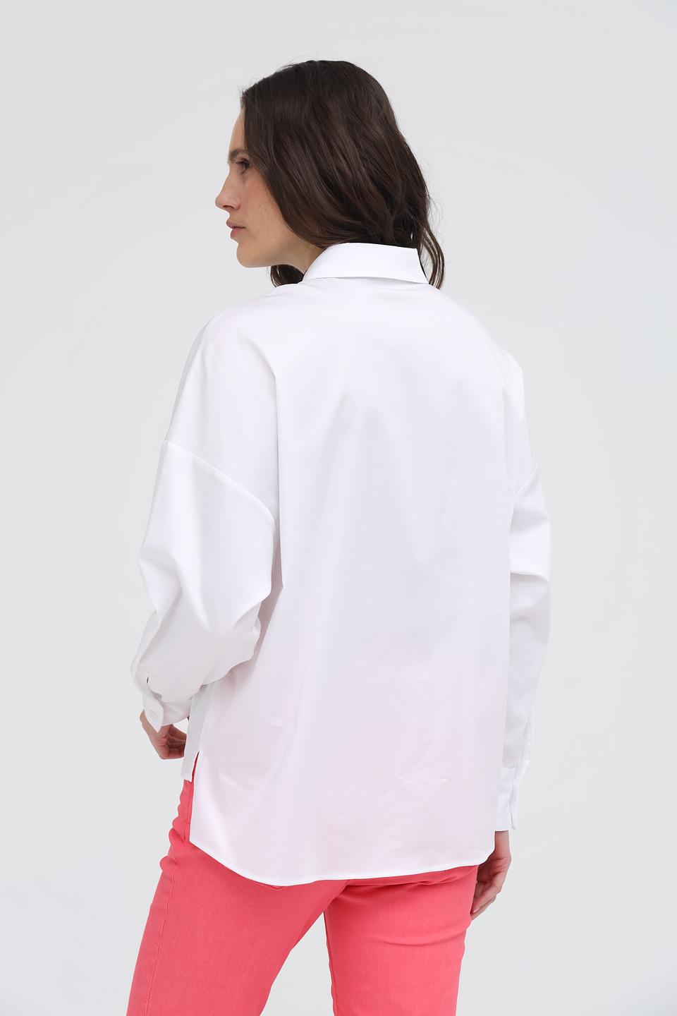 Рубашка Lecomte женская белая с рукавом фонарик