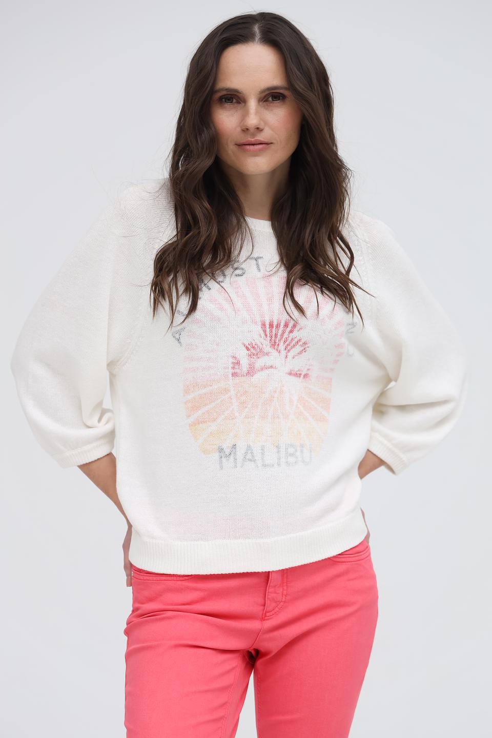 Пуловер Oui с принтом Malibu