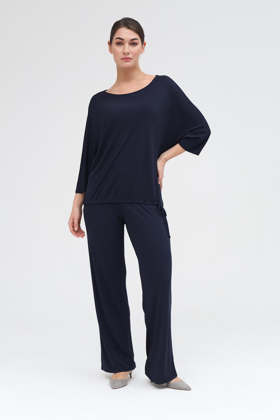 Блуза Oui с завязками темно-синяя