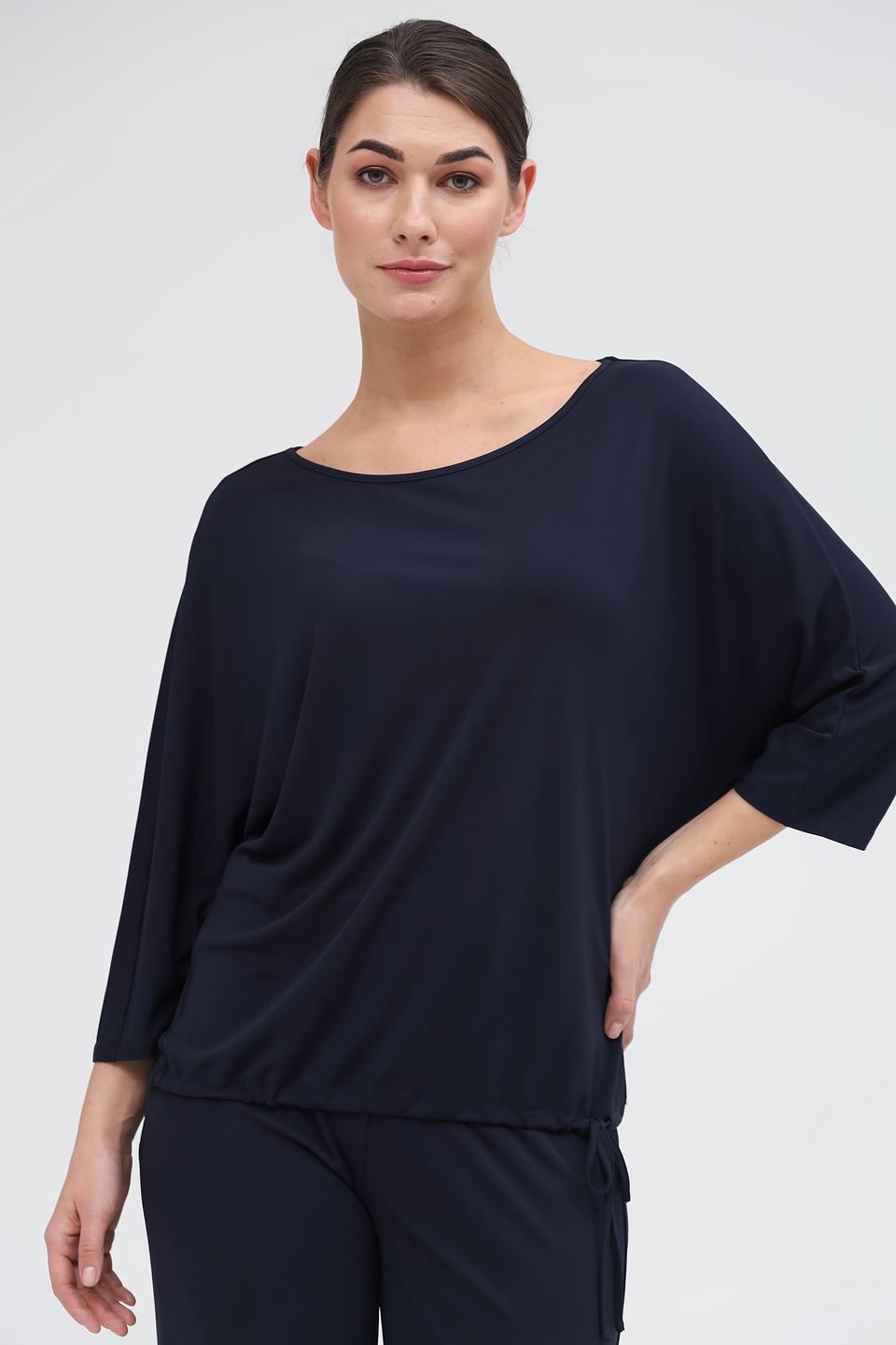 Блуза Oui с завязками темно-синяя