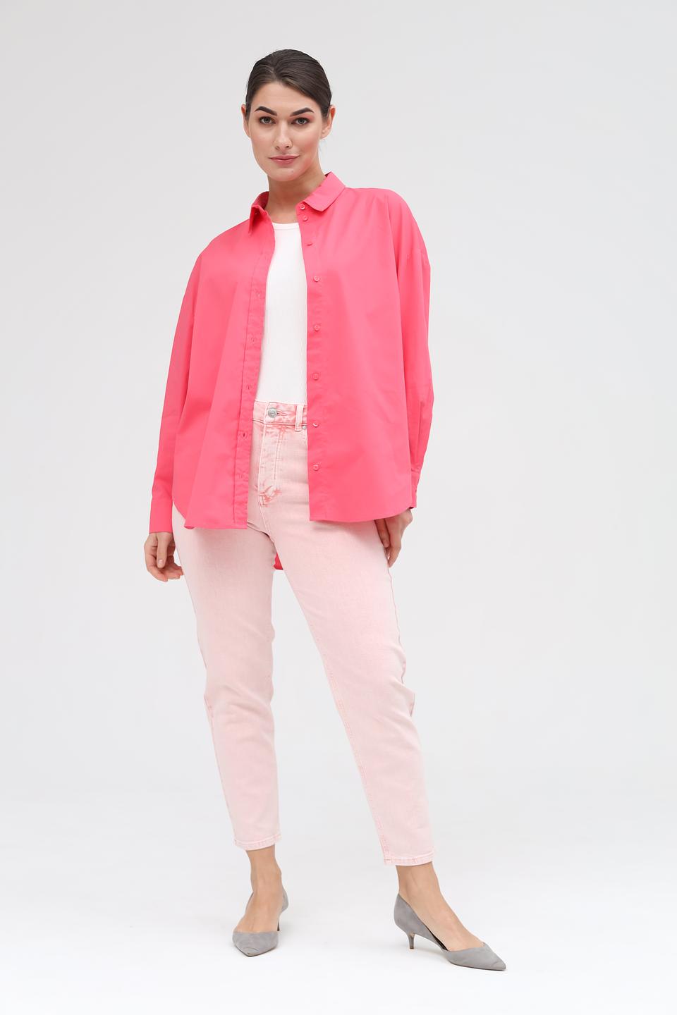 Рубашка Oui длинный рукав фуксия