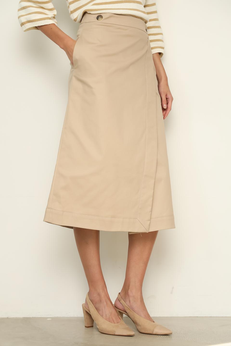 Юбка Silvian Heach бежевая с запахом