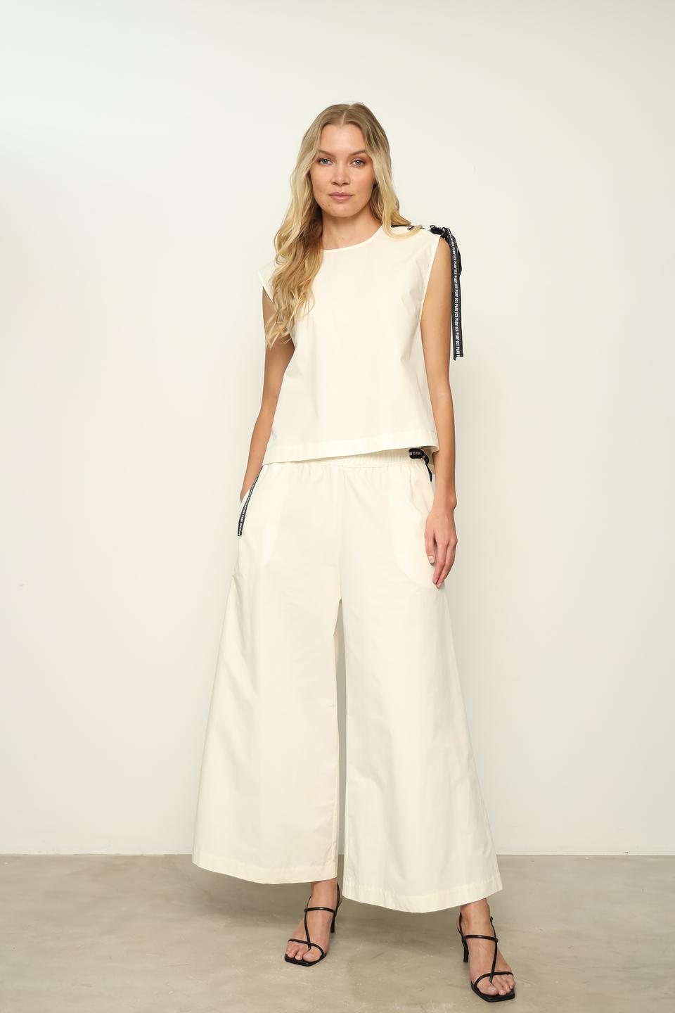 Топ Ice Play женский с лентами кремовый