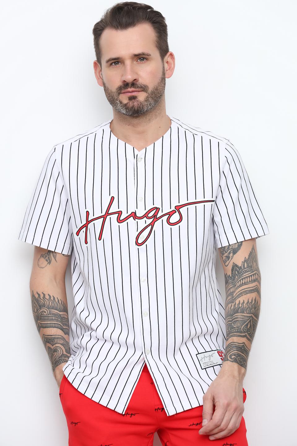 Рубашка Hugo в полоску красная