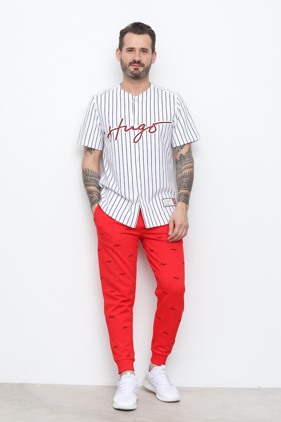 Рубашка Hugo в полоску красная