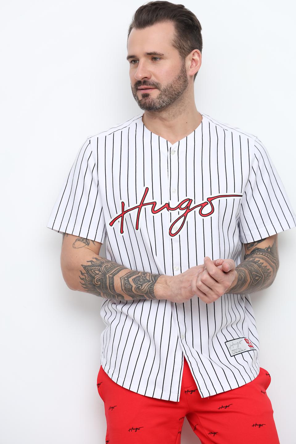 Рубашка Hugo в полоску красная