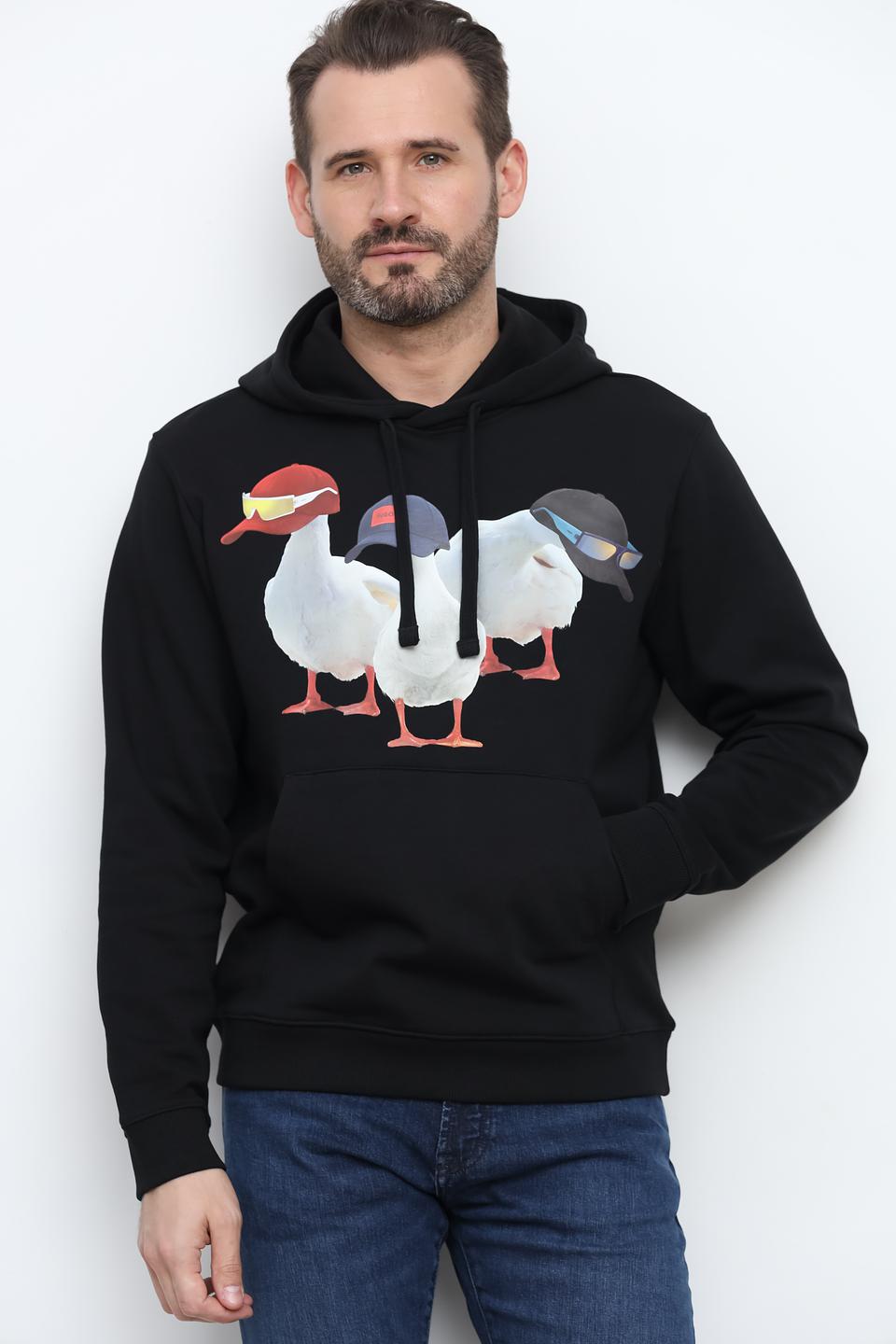 Толстовка Hugo с утками чёрная
