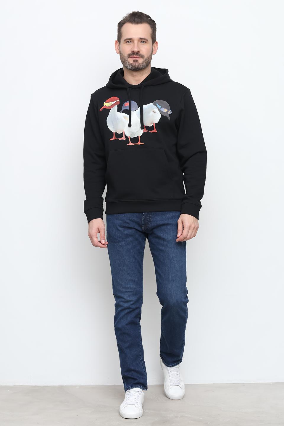 Толстовка Hugo с утками чёрная