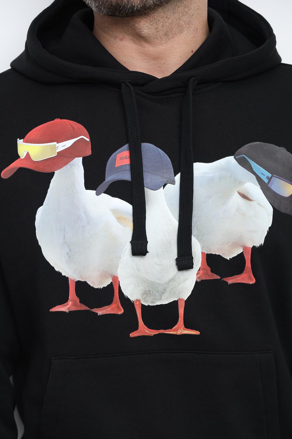 Толстовка Hugo с утками чёрная