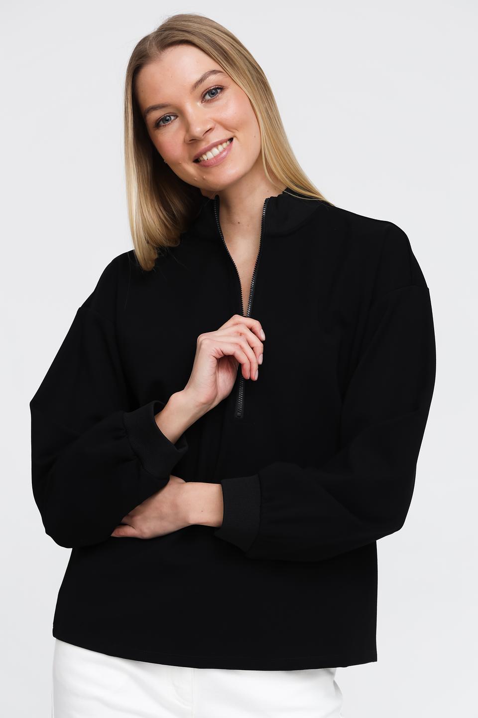 Пуловер Pezzo чёрный с молнией