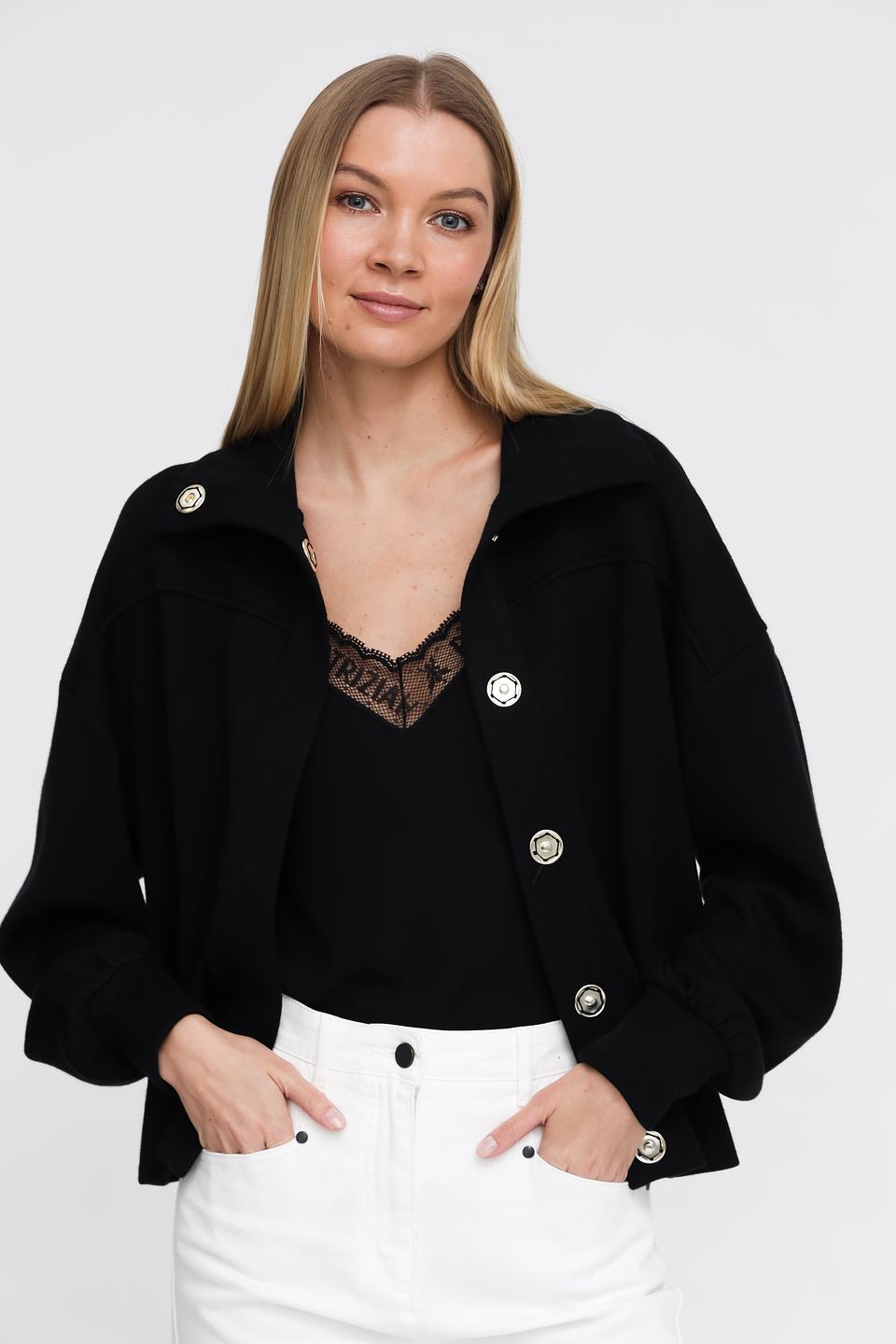 Куртка Pezzo чёрная с пуговицами