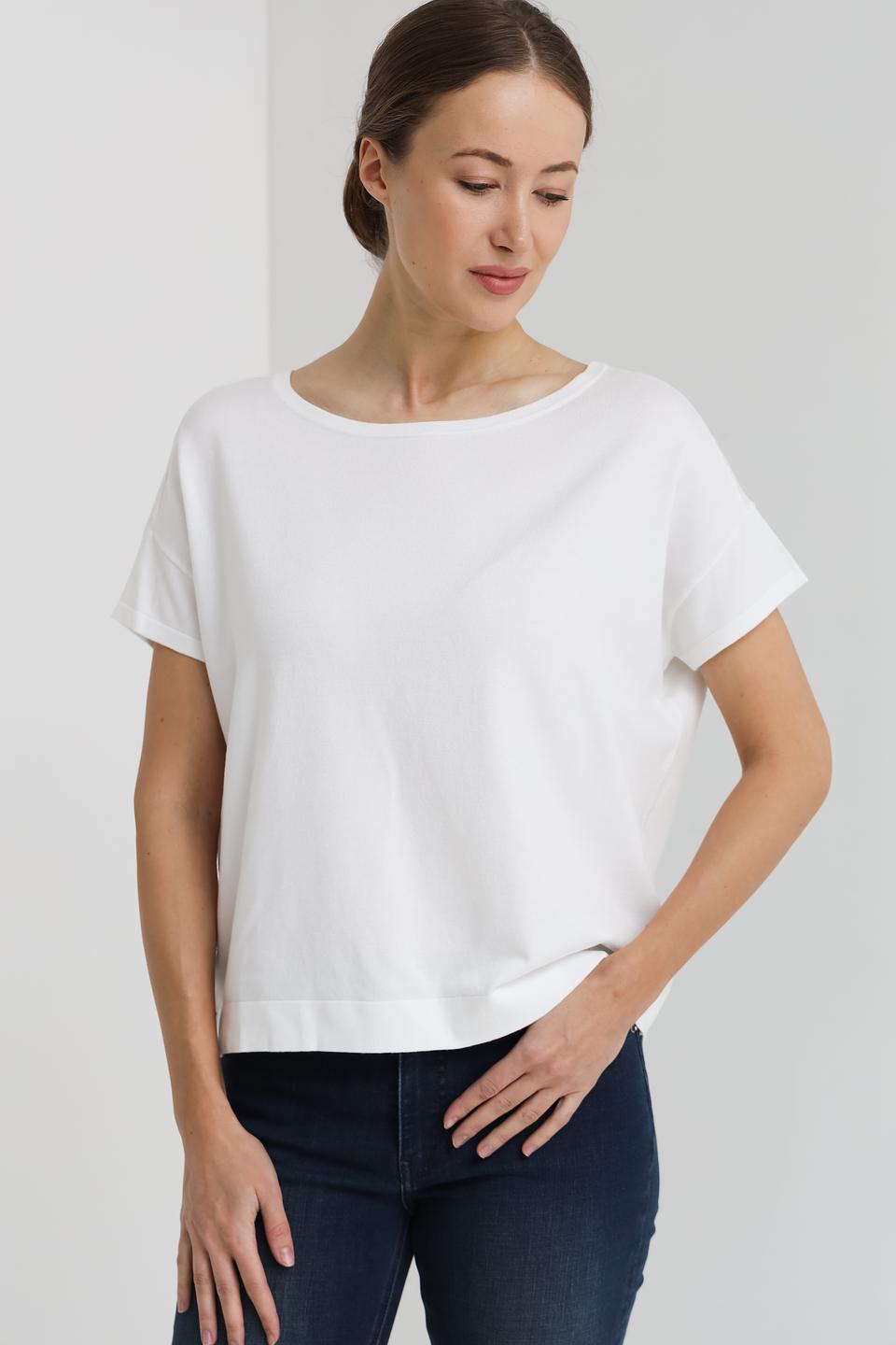 Пуловер Pezzo белый с коротким рукавом