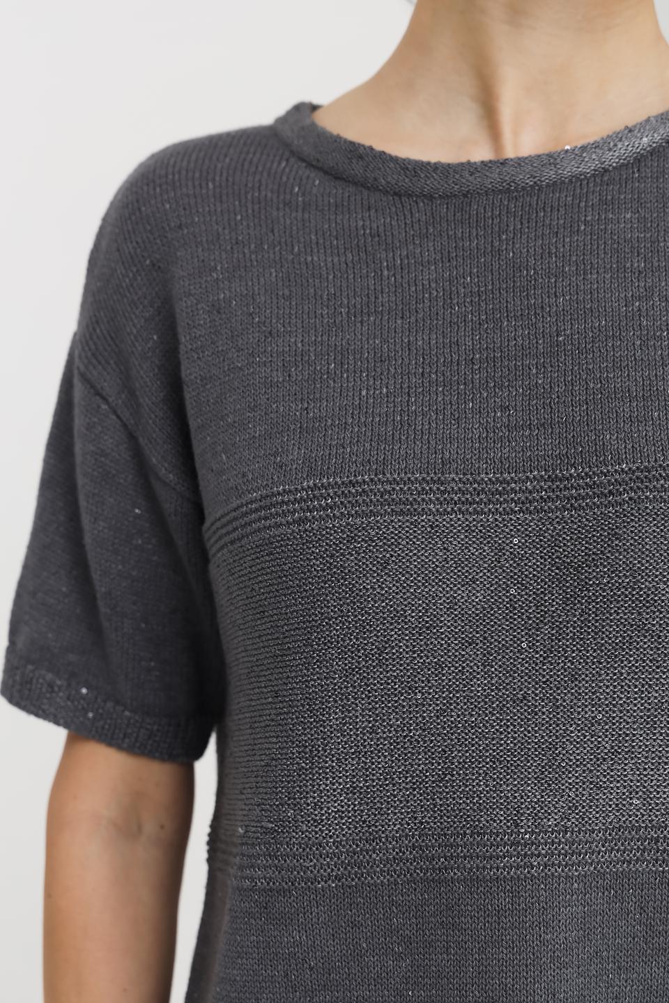 Пуловер Pezzo серый с коротким рукавом