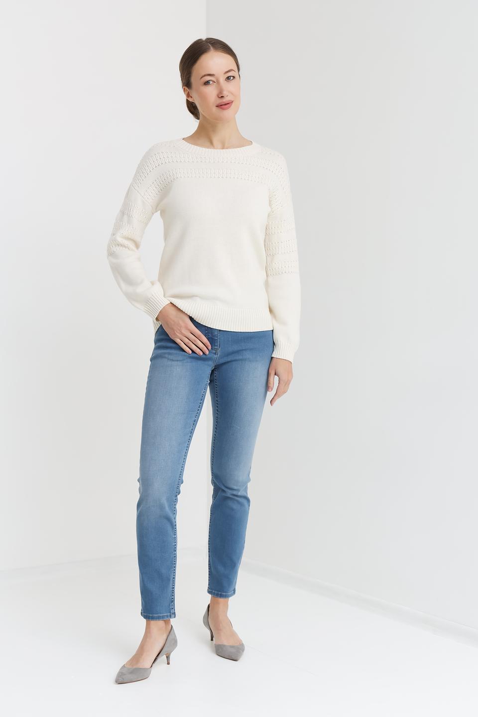 Пуловер Pezzo молочный с косами