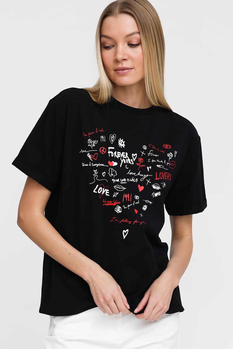 Футболка Pezzo с принтом чёрная