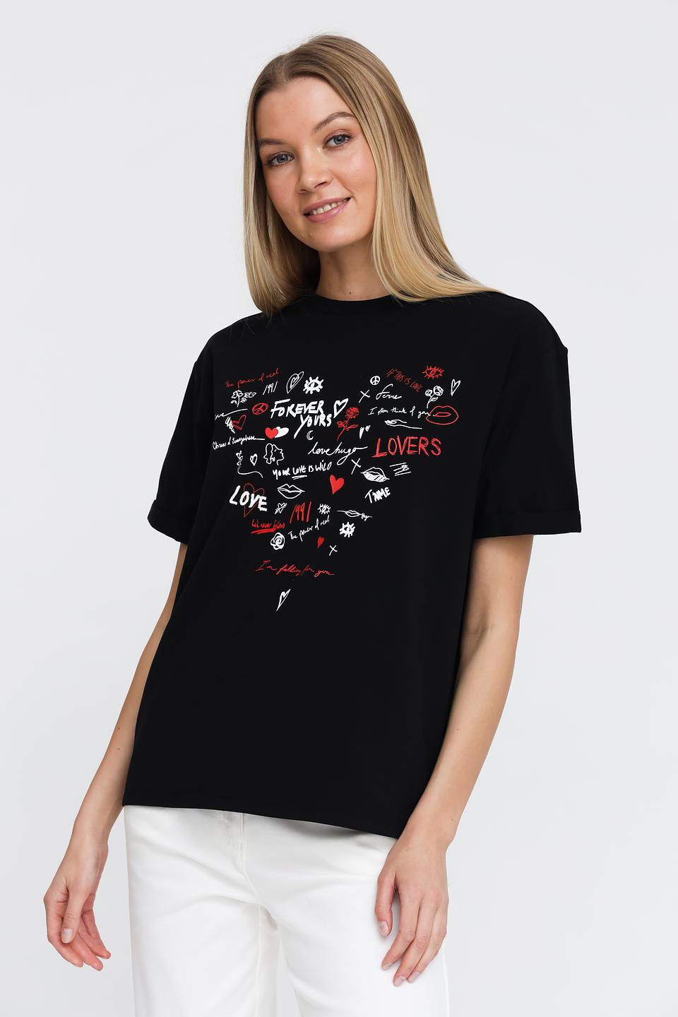 Футболка Pezzo с принтом чёрная