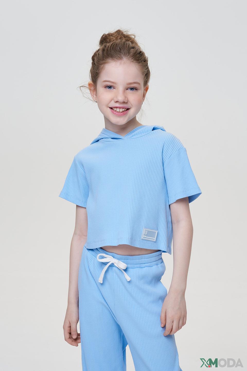 Блуза Choupette дев. с капюшоном голубой