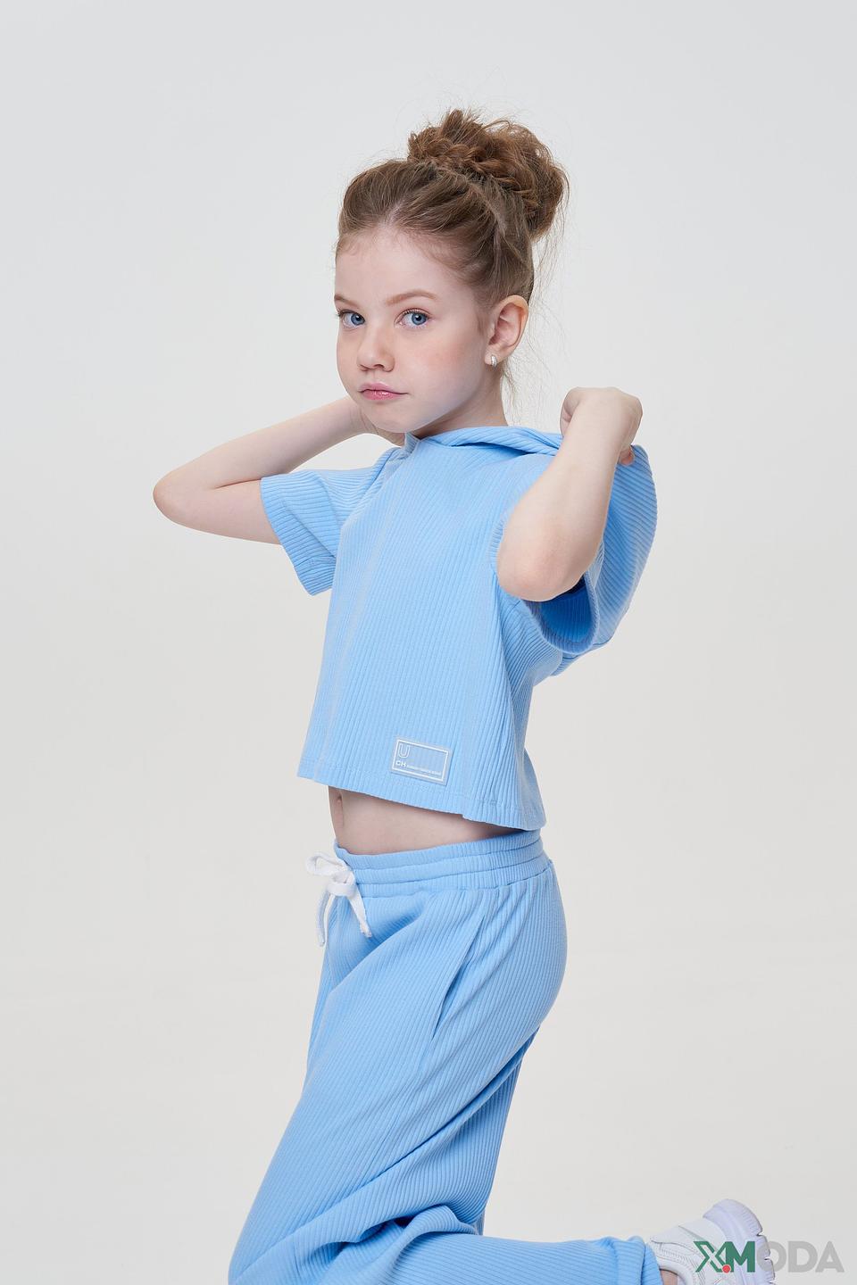 Блуза Choupette дев. с капюшоном голубой