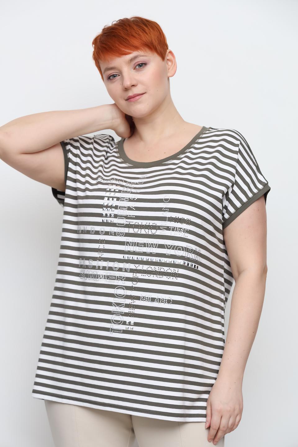 Футболка Doris Streich в полоску серая