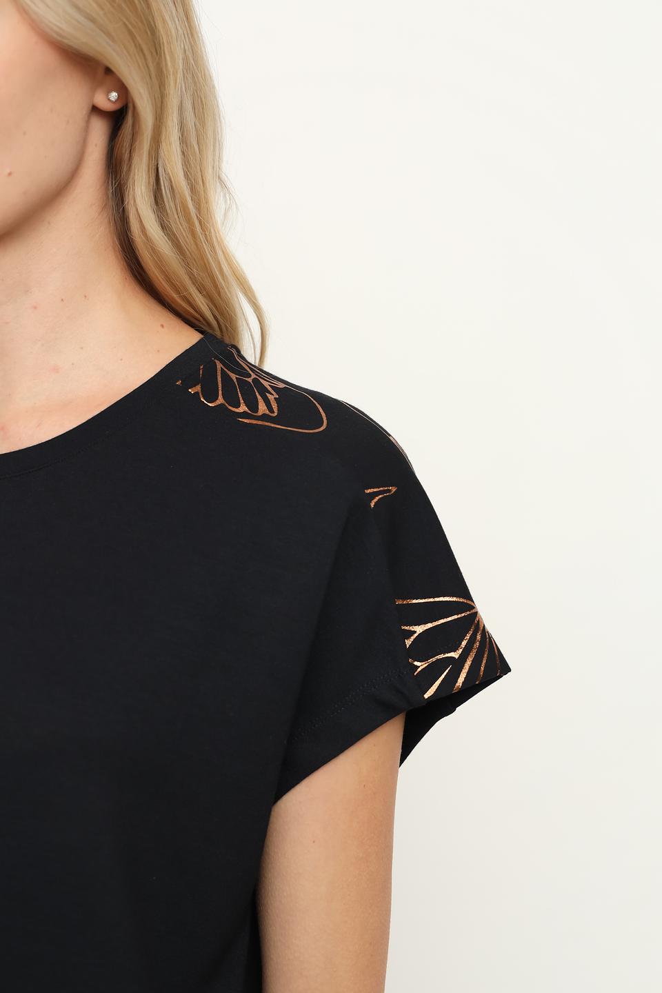 Платье EA7 чёрное с узором