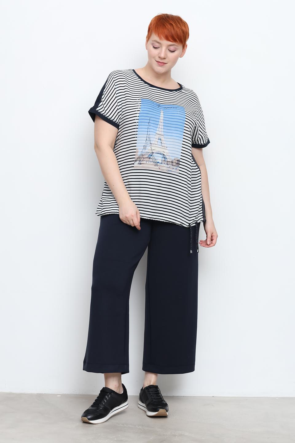 Футболка Frapp в полоску с Эйфелевой башней