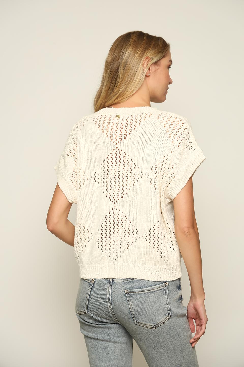 Пуловер Rich and Royal с ажурной вязкой