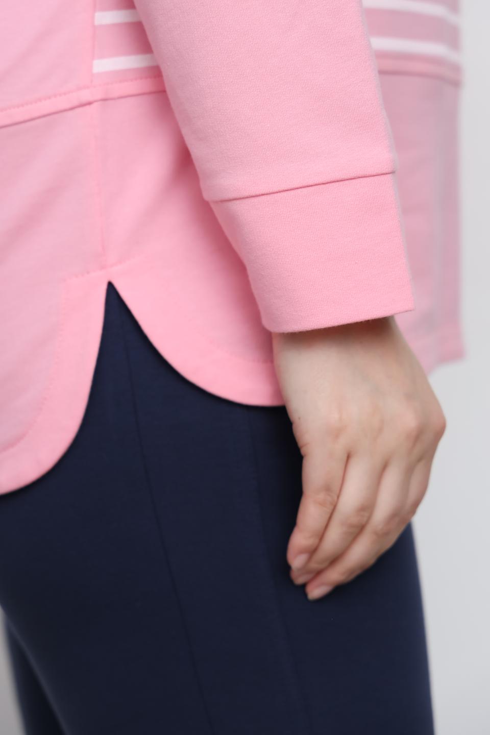 Толстовка Via Appia в полоску розовая