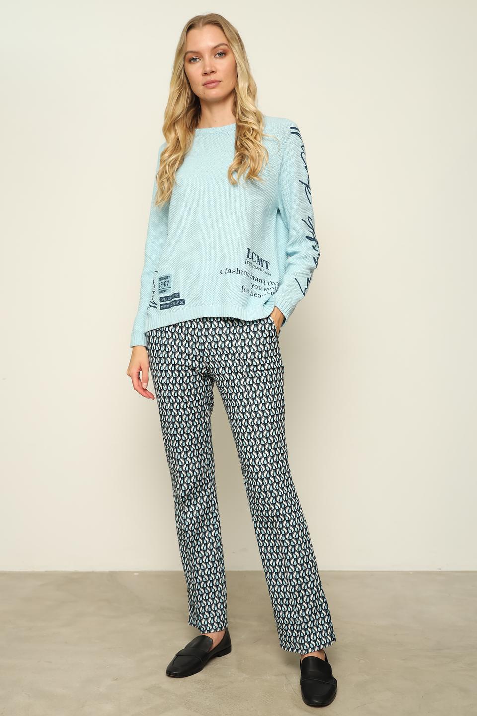 Пуловер Lecomte с принтом голубой