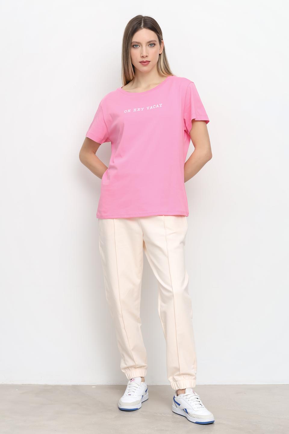 Футболка UNQ женская розовая с принтом