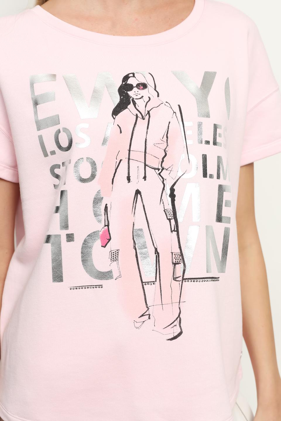Футболка Monari с принтом розовый