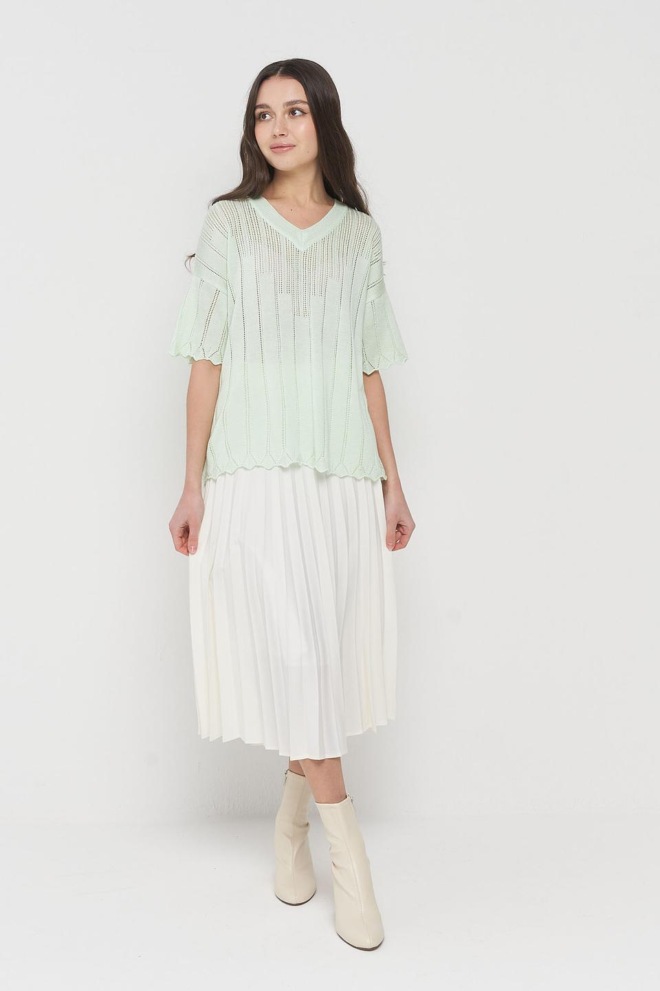 Пуловер VAY с V-образным вырезом мятный