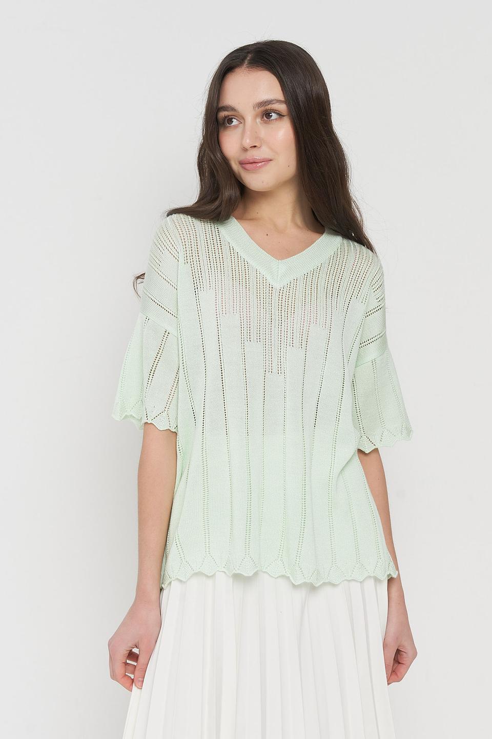 Пуловер VAY с V-образным вырезом мятный