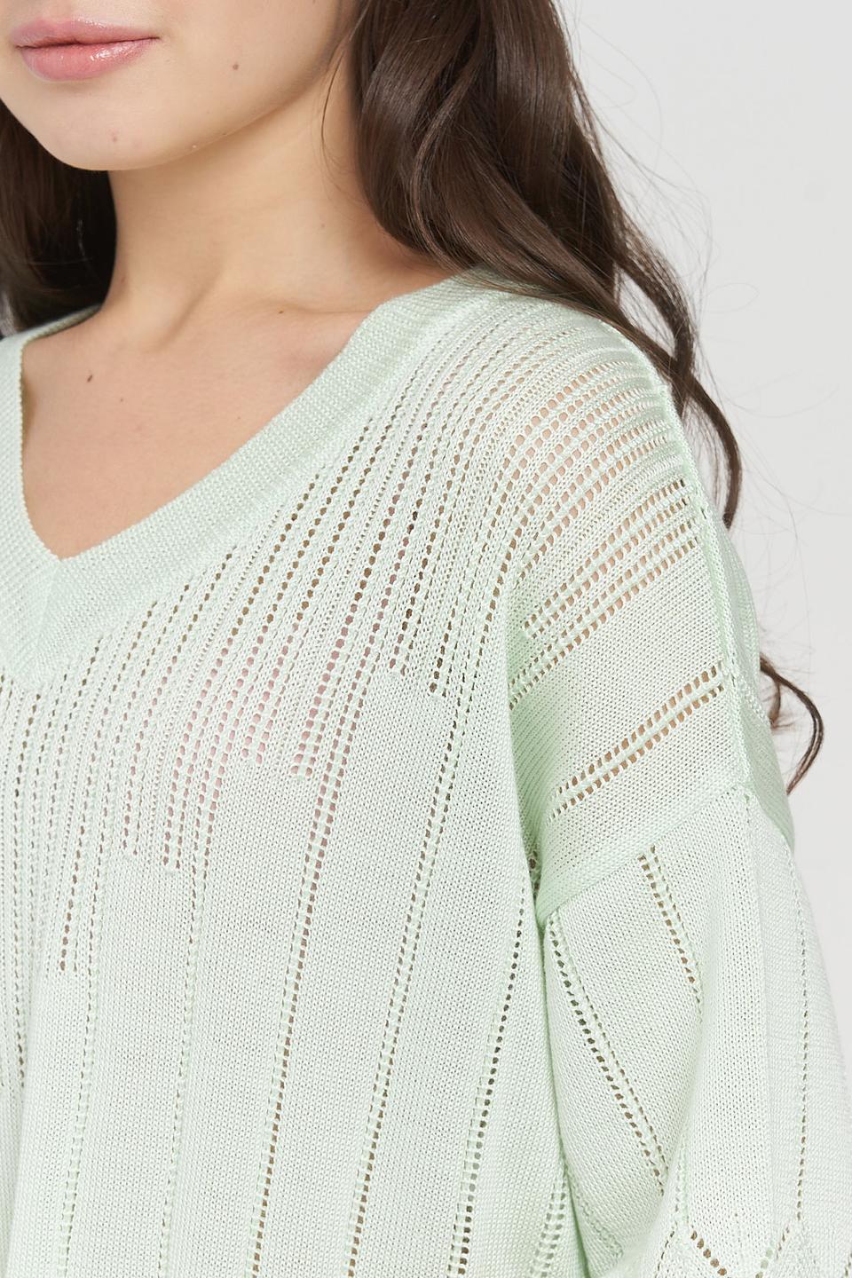 Пуловер VAY с V-образным вырезом мятный