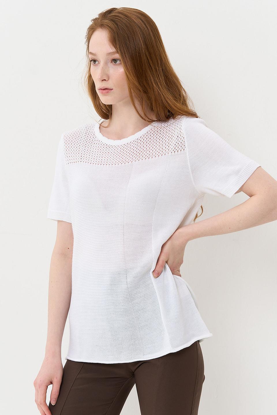 Джемпер VAY белый с сеткой