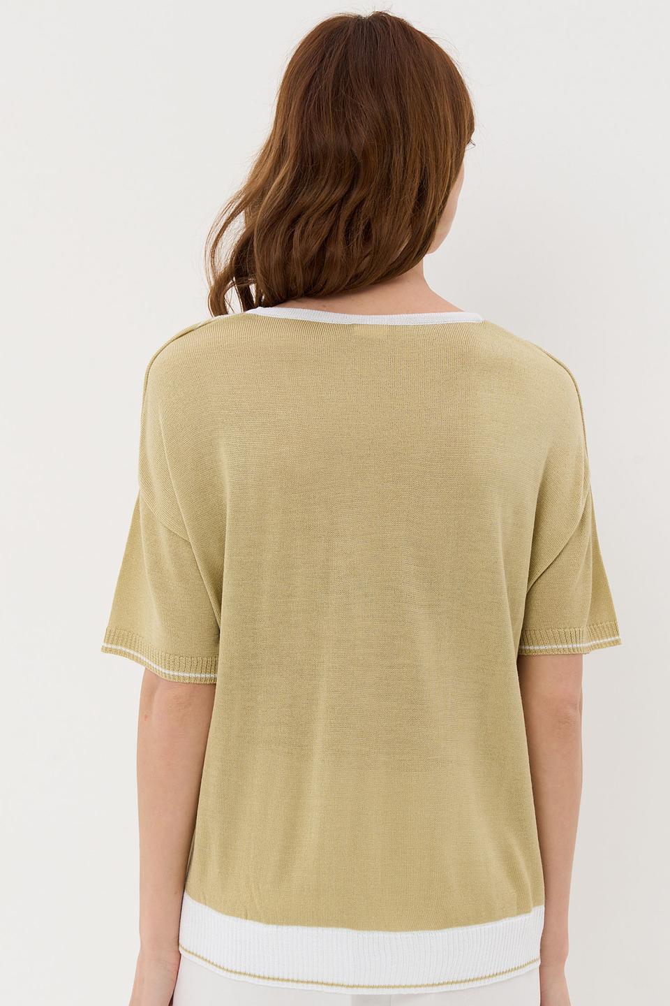 Пуловер VAY с бахромой оливковый