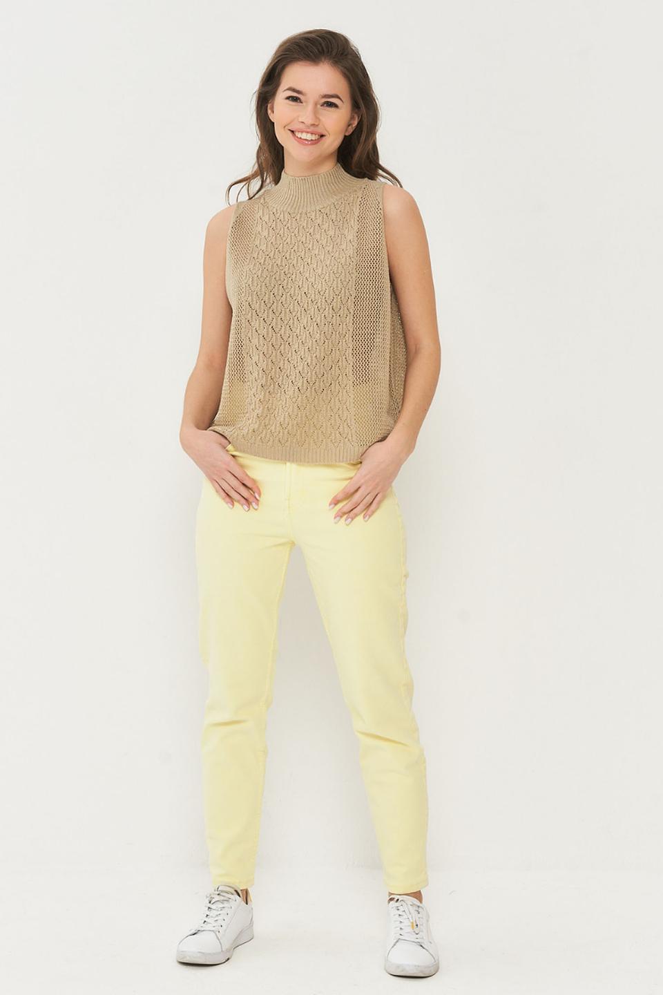 Жилет BE YOU с ажурной вязкой бежевый