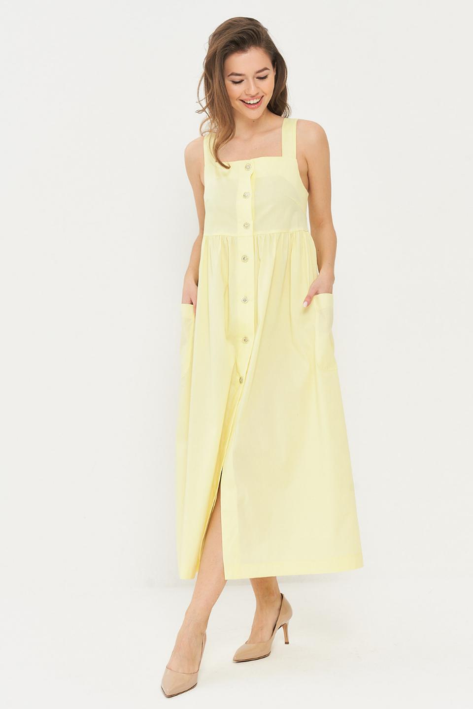 Платье BE YOU на пуговицах жёлтое