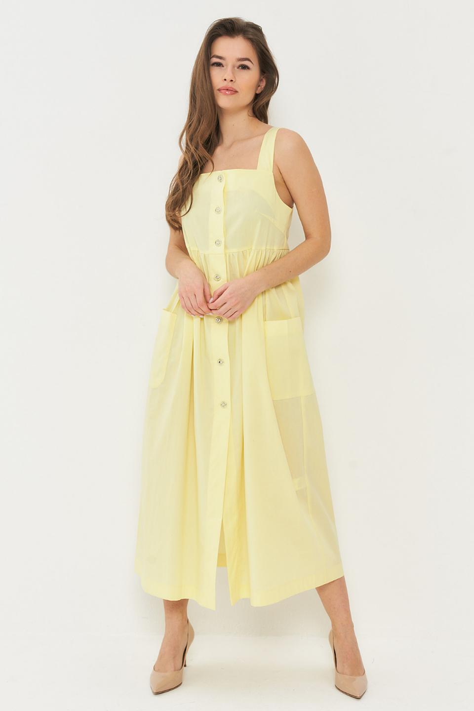 Платье BE YOU на пуговицах жёлтое