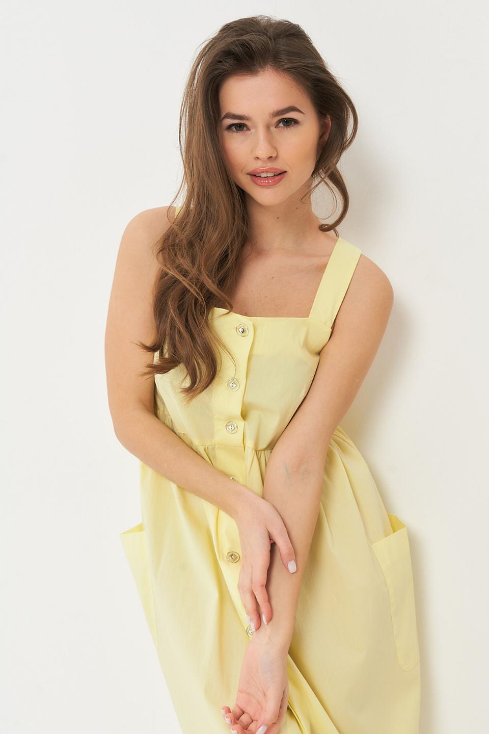 Платье BE YOU на пуговицах жёлтое