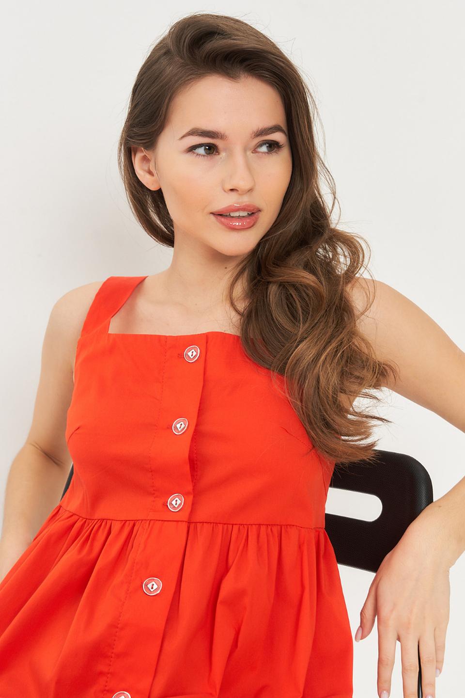 Платье BE YOU оранжевое на пуговицах