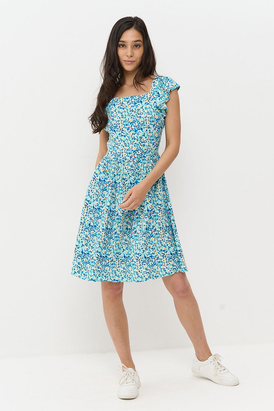 Платье BE YOU с воланами голубое