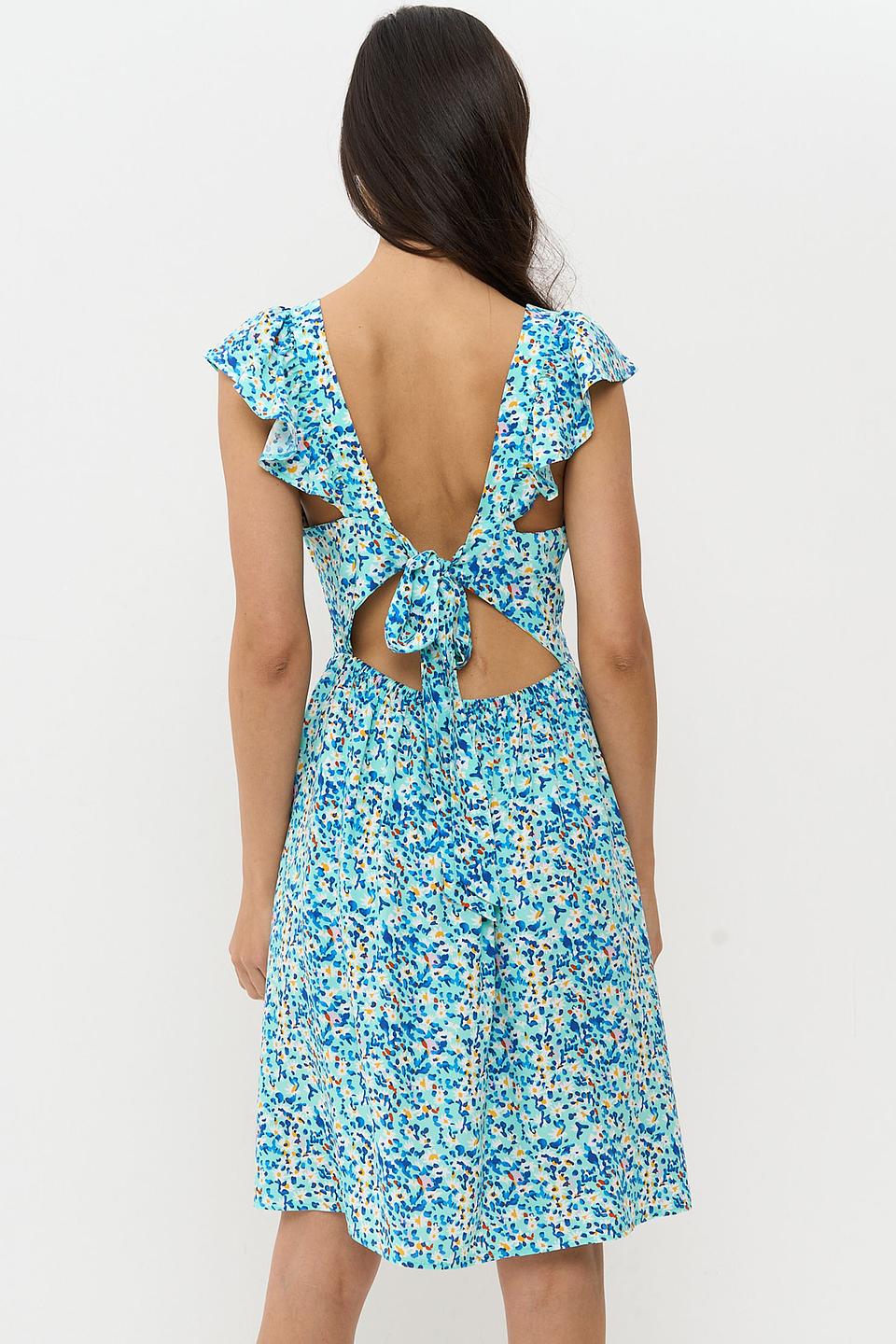 Платье BE YOU с воланами голубое