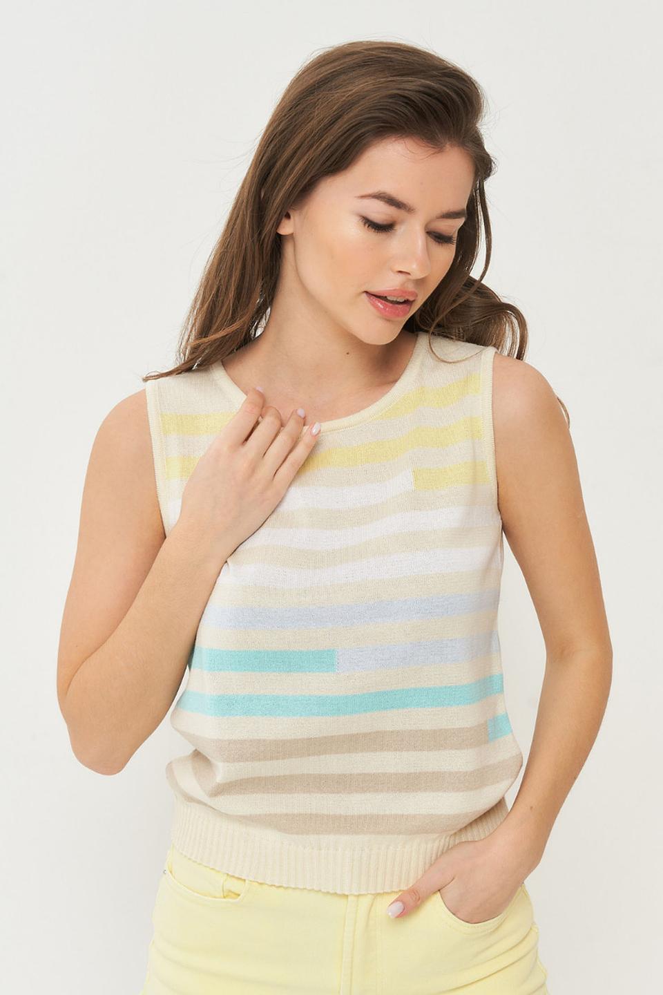 Джемпер BE YOU полосатый бежевый