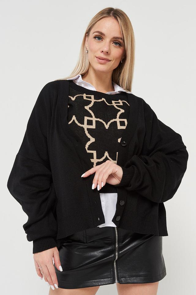 Кардиган BE YOU с принтом чёрный