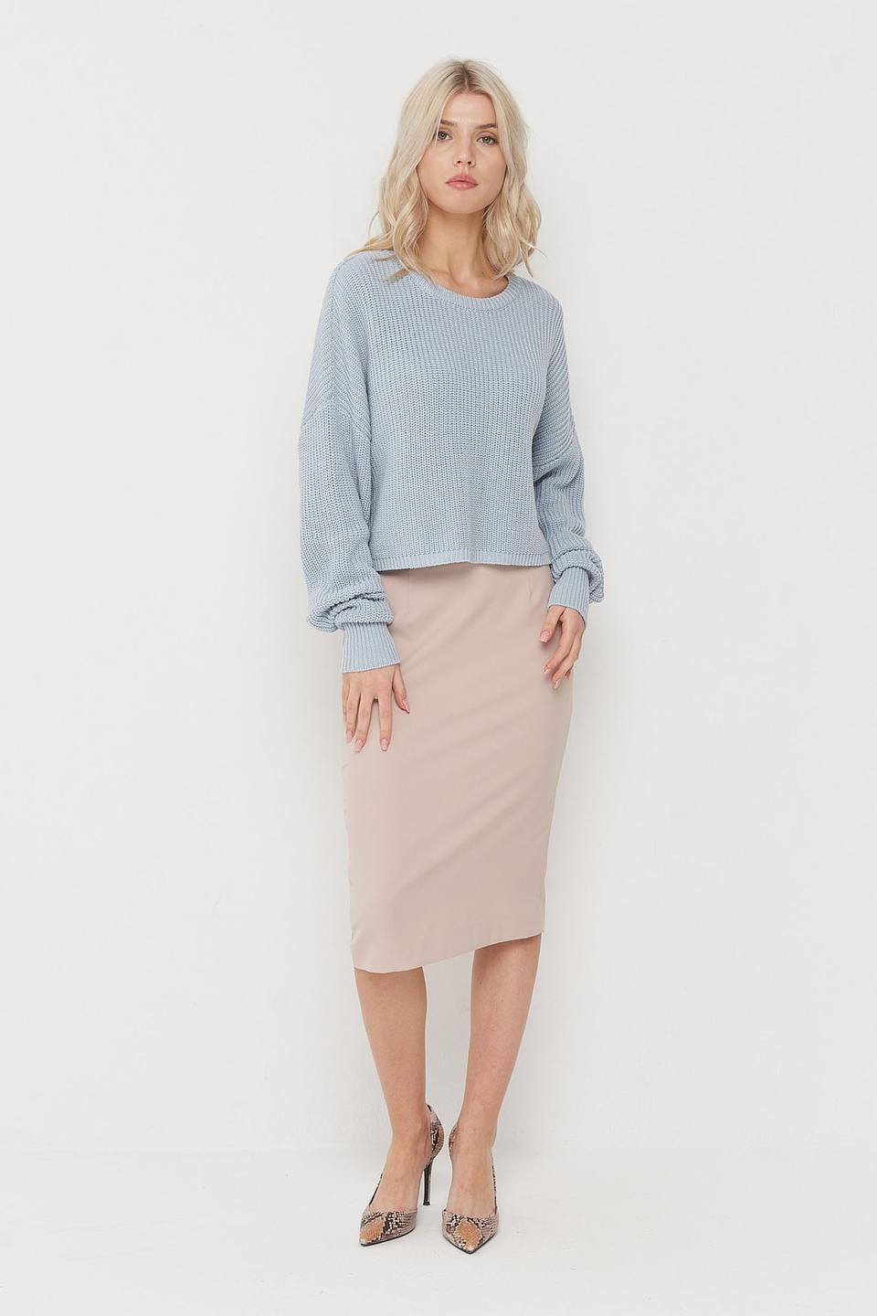 Джемпер BE YOU голубой с объёмными рукавами